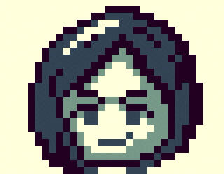 Retrato em pixel art de outra mulher com cabelos azuis, mas com um penteado diferente, ela é outra sereia, dessa vez feita para o último dia de Maio como encerramento do #MerMay