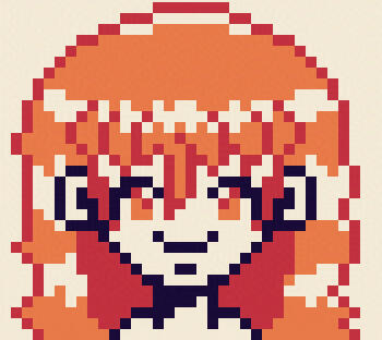 Retrato pixel art da Madeline do jogo Celeste