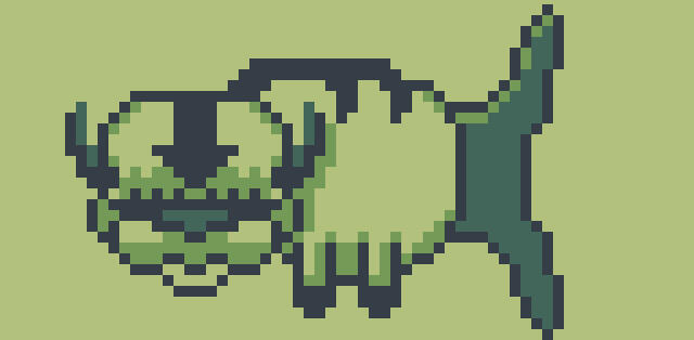 Sprite do Appa de Avatar: A Lenda de Aang versão sereio feito pro #MerMay em estilo Gameboy