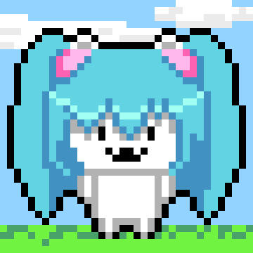 Sprite de Chiikawa com um cabelo da Hatsune Miku